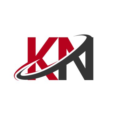 kn vektör çizim kırmızı ve siyah alfabesi harfleri