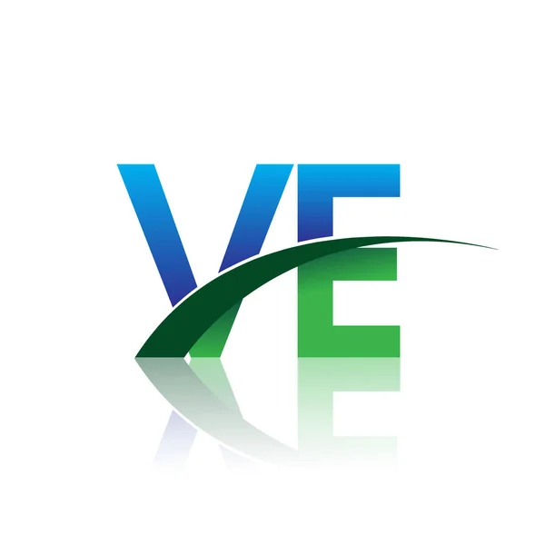 Ilustración Vectorial Letras Azul Verde — Vector de stock