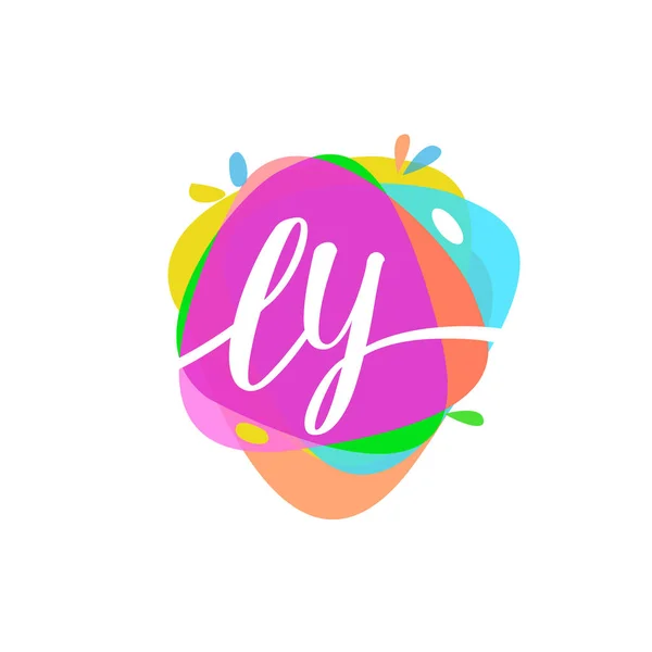 Ly l y watercolor letter logo design Royalty Free Vector