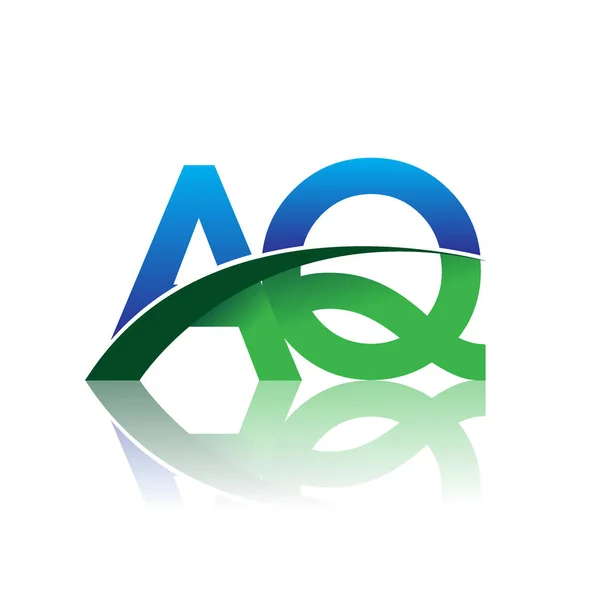 Blå Och Gröna Vektor Logotypen Med Bokstäver — Stock vektor