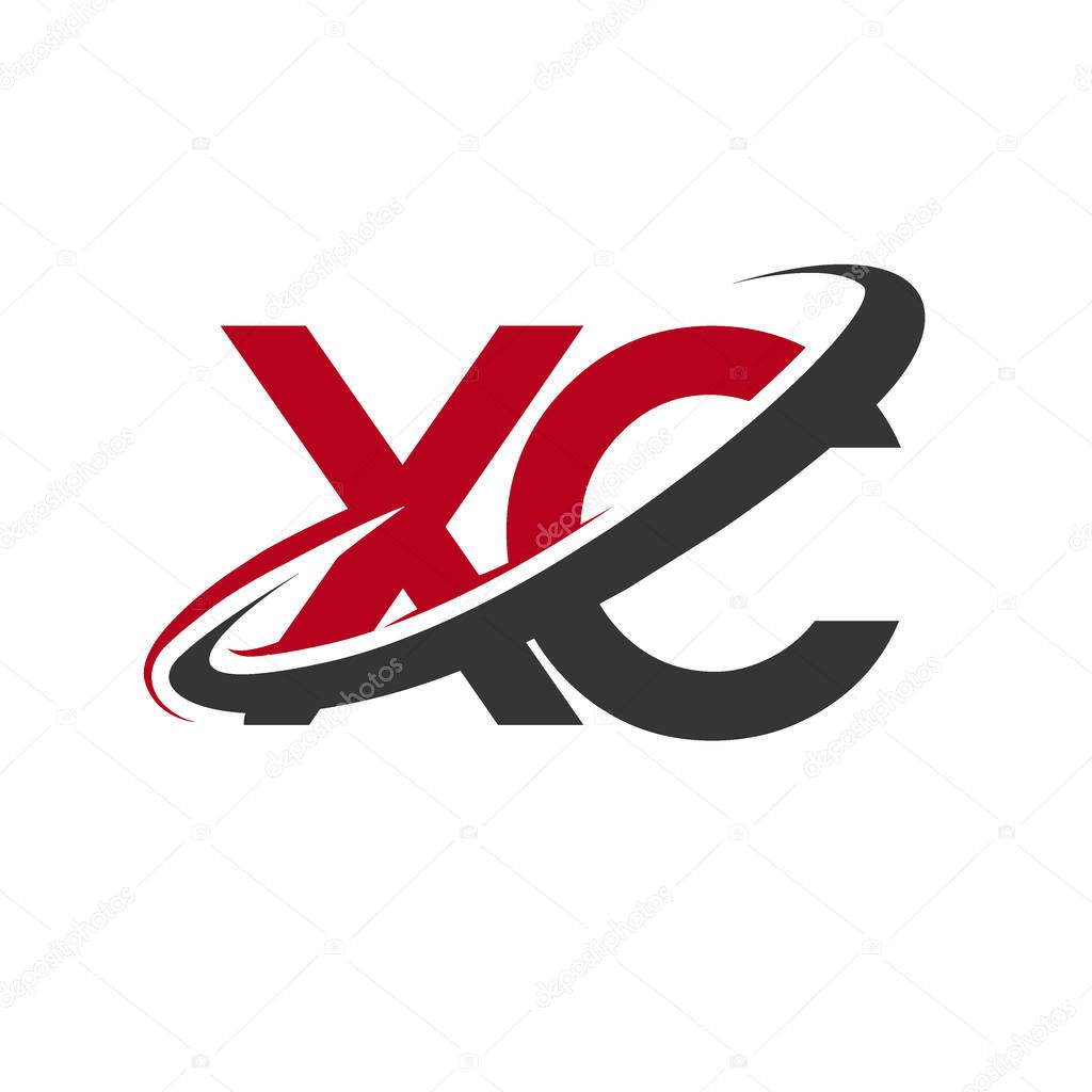 vector illustration of red and black letters xc