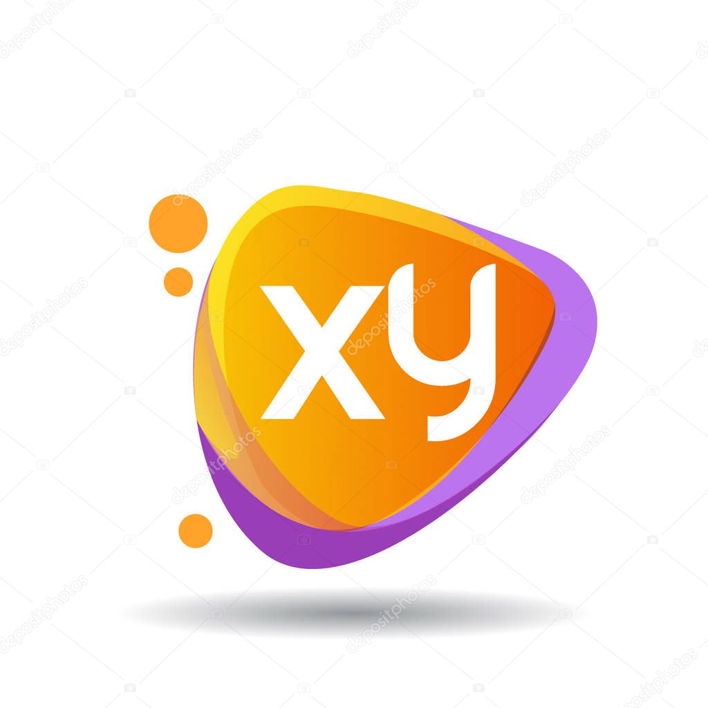 Colorful vector logotype with letters xy