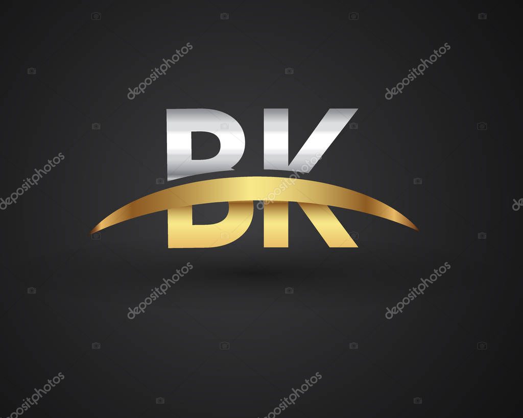Bk  letters initial logo identity illustration