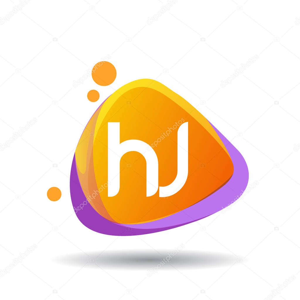 Colorful vector logotype with letters hj