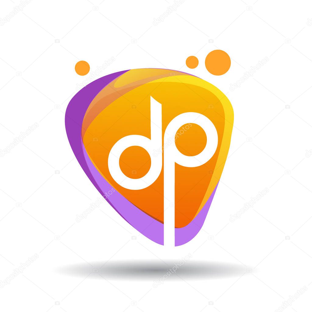 Colorful vector logotype with letters dp