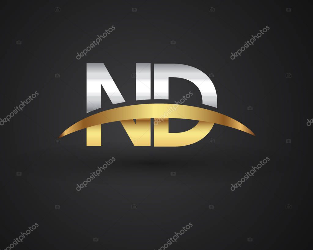 Nd letters initial logo identity illustration