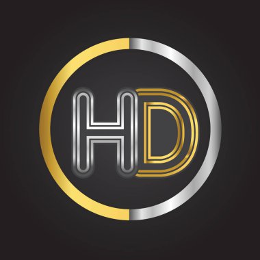 HD mektup ilk logo kimlik illüstrasyon