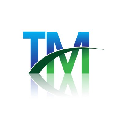 mavi ve yeşil harfler tm vektör çizim