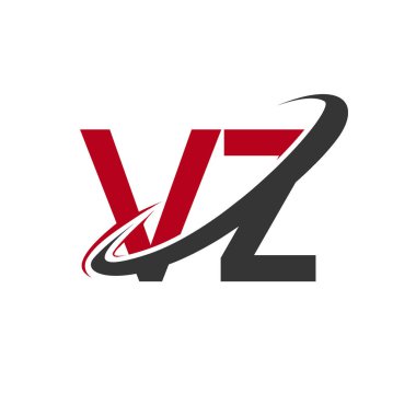 Kırmızı ve siyah harfler vz vektör çizim