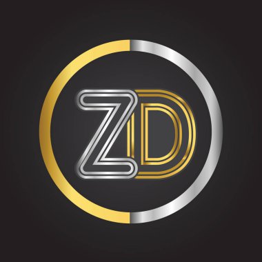 Gümüş altın mektup zd ile vektör çizim