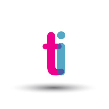 renkli vektör logo harfleri TI ile
