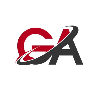 Kırmızı ve siyah harfler ga vektör çizim