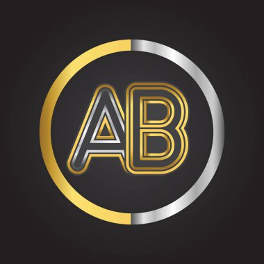 Altın harfler ab vektör çizim