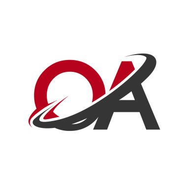 Kırmızı ve siyah harfler oa vektör çizim