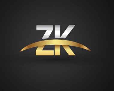 Gümüş ve altın harfler zk vektör çizim