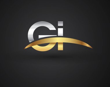 Gümüş ve altın harfler gi vektör çizim