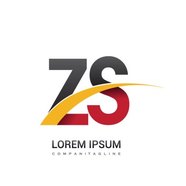 ZS harfler ilk logo kimlik illüstrasyon