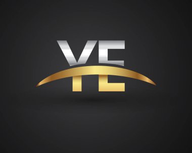 vektör çizim gümüş ve altın harfler siz