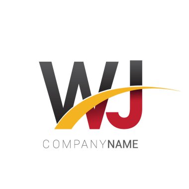 WJ harfler ilk logo kimlik illüstrasyon