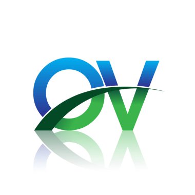 mavi ve yeşil harfler ov vektör çizim