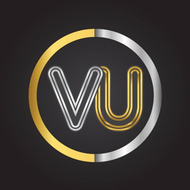 Gümüş altın harfler vu ile vektör çizim