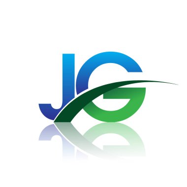 mavi ve yeşil harfler jg vektör çizim