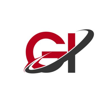 Kırmızı ve siyah harfler gi vektör çizim