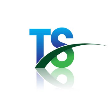 mavi ve yeşil harfler ts vektör çizim