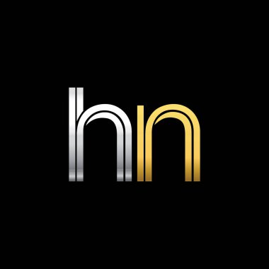 vektör çizim gümüş ve altın hn mektuplar