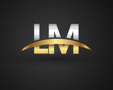 Gümüş ve altın harfler lm vektör çizim