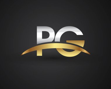 PG harf ilk logo kimlik illüstrasyon