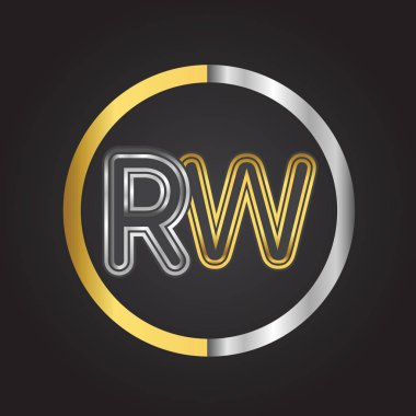 Altın harfler rw vektör çizim