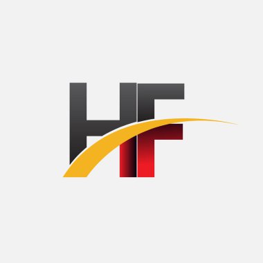 HF harfler ilk logo kimlik illüstrasyon