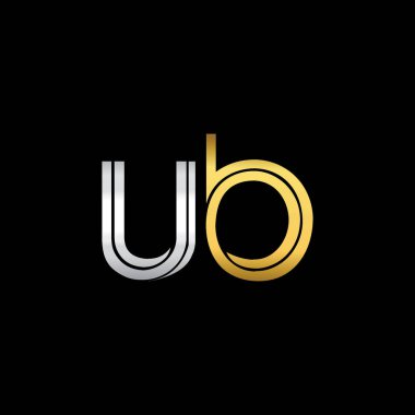 Gümüş ve altın harfler ub vektör çizim