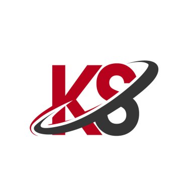 Kırmızı ve siyah alfabesi harfleri ks vektör çizim