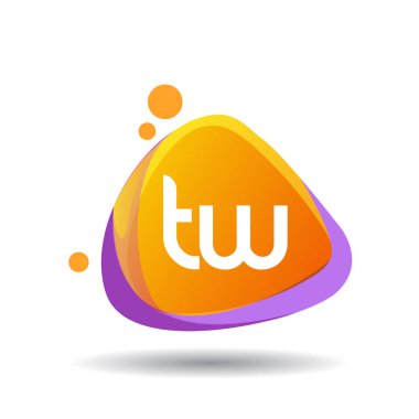 renkli vektör çizim, alfabe harfleri tw