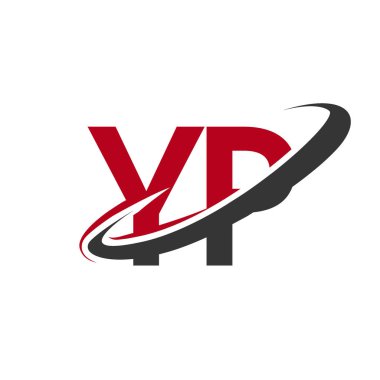 Kırmızı ve siyah harfler yp vektör çizim