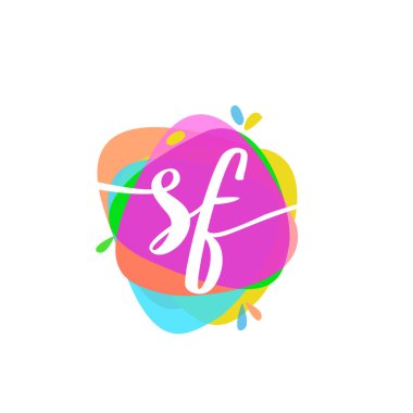 renkli vektör logo harfleri sf ile