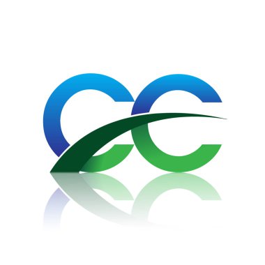 mavi ve yeşil vektör logo harfleri cc ile