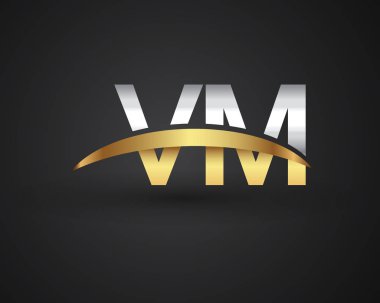 Gümüş ve altın harfler vm vektör çizim