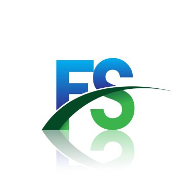 mavi ve yeşil harfler fs vektör çizim