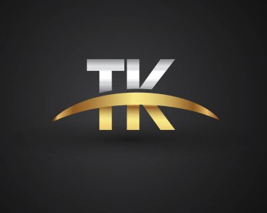 Gümüş ve altın harfler tk vektör çizim