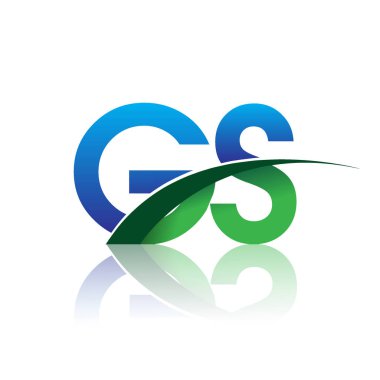 mavi ve yeşil harfler gs vektör çizim