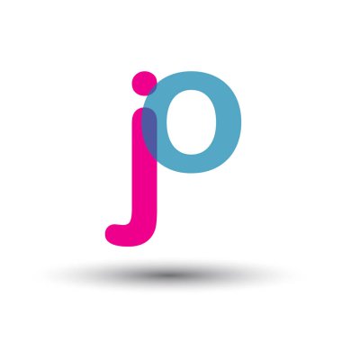 jo ile renkli vektör logo harfleri