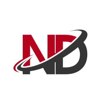 Kırmızı ve siyah harfler nd vektör çizim