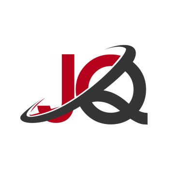 Kırmızı ve siyah alfabesi harfleri jq vektör çizim
