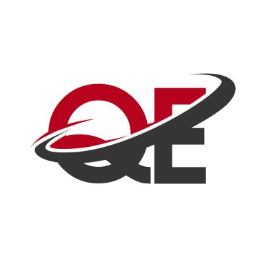 qf basit grafik vektör çizim kırmızı ve siyah alfabesi harfleri