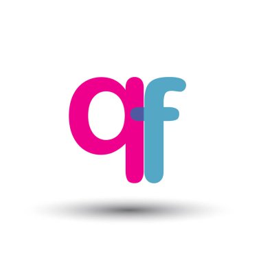 renkli vektör logo ile qf mektuplar