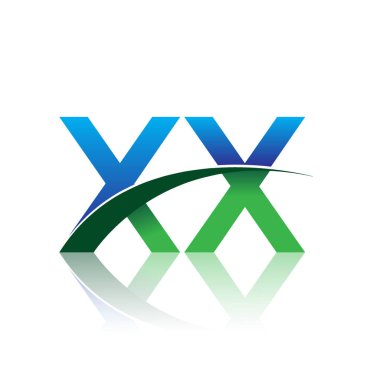 mavi ve yeşil harfler xx vektör çizim