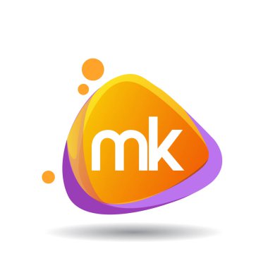 Renkli vektör logo ile mk mektuplar